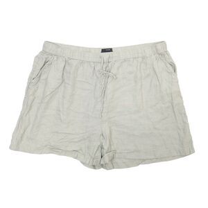 Tahari Shorts Womens Size Plus Size 3X Olive 100% Linen Pull On Summer Casual